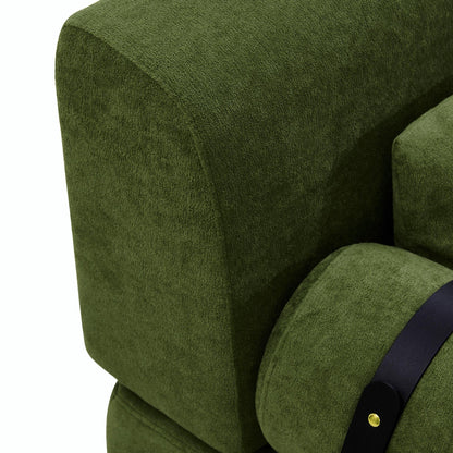 Modern Loveseat Sofa 59 Sofa Couch 2-Seater with Flexible USB Ports and Unique Cylindrical Armrests