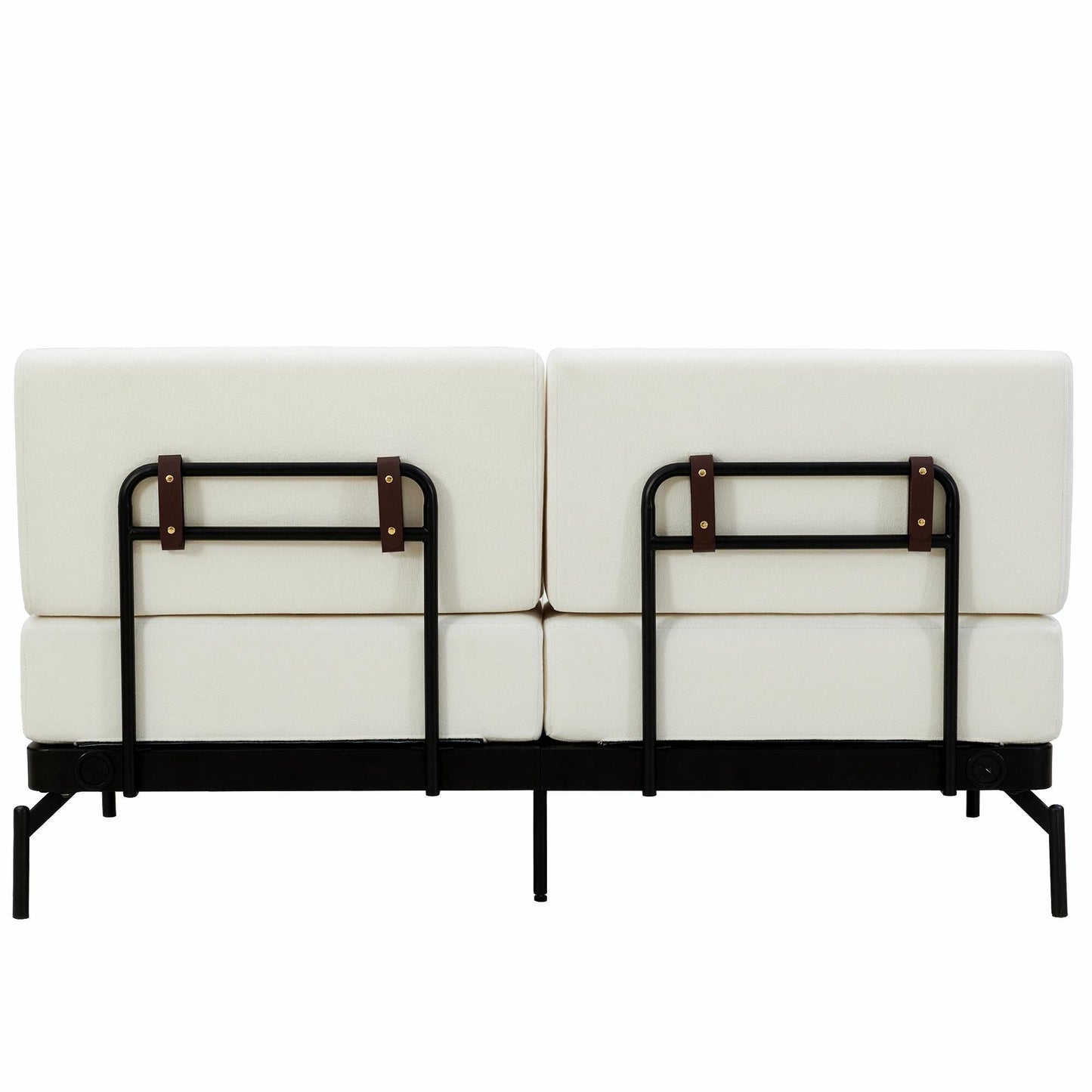 Modern Loveseat Sofa 59 Sofa Couch 2-Seater with Flexible USB Ports and Unique Cylindrical Armrests