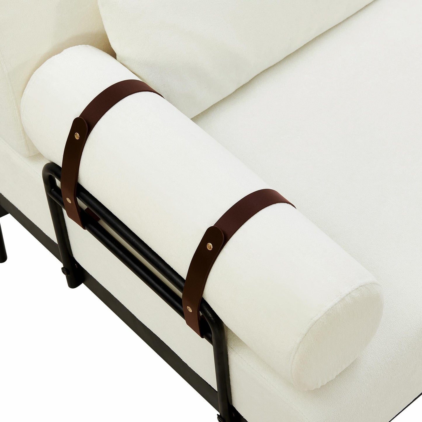Modern Loveseat Sofa 59 Sofa Couch 2-Seater with Flexible USB Ports and Unique Cylindrical Armrests