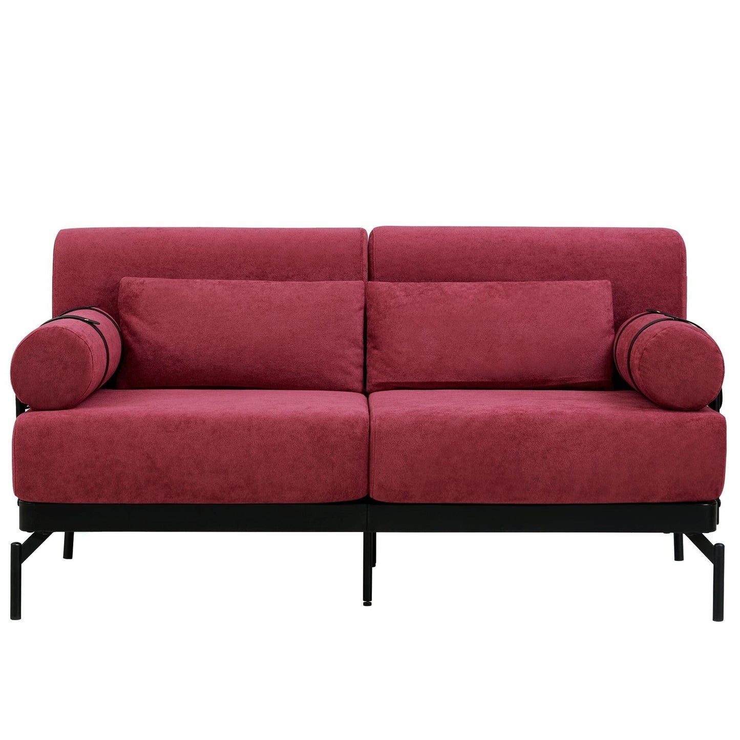 Modern Loveseat Sofa 59 Sofa Couch 2-Seater with Flexible USB Ports and Unique Cylindrical Armrests