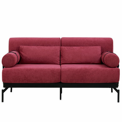 Modern Loveseat Sofa 59 Sofa Couch 2-Seater with Flexible USB Ports and Unique Cylindrical Armrests
