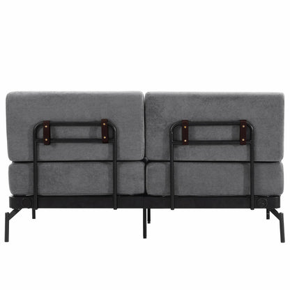 Modern Loveseat Sofa 59 Sofa Couch 2-Seater with Flexible USB Ports and Unique Cylindrical Armrests