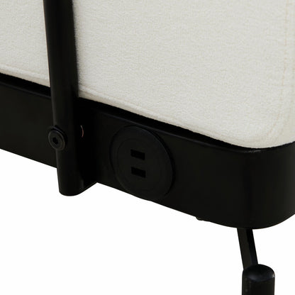 Modern Loveseat Sofa 59 Sofa Couch 2-Seater with Flexible USB Ports and Unique Cylindrical Armrests