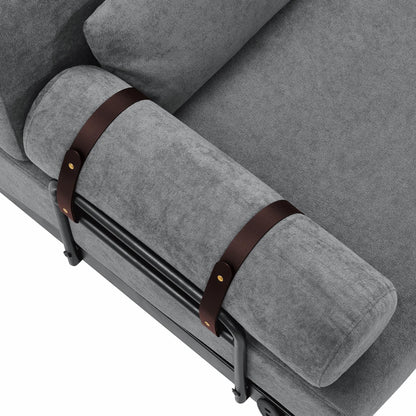 Modern Loveseat Sofa 59 Sofa Couch 2-Seater with Flexible USB Ports and Unique Cylindrical Armrests