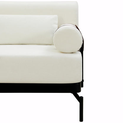 Modern Loveseat Sofa 59 Sofa Couch 2-Seater with Flexible USB Ports and Unique Cylindrical Armrests