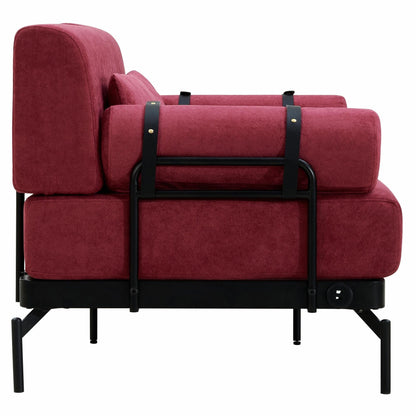 Modern Loveseat Sofa 59 Sofa Couch 2-Seater with Flexible USB Ports and Unique Cylindrical Armrests