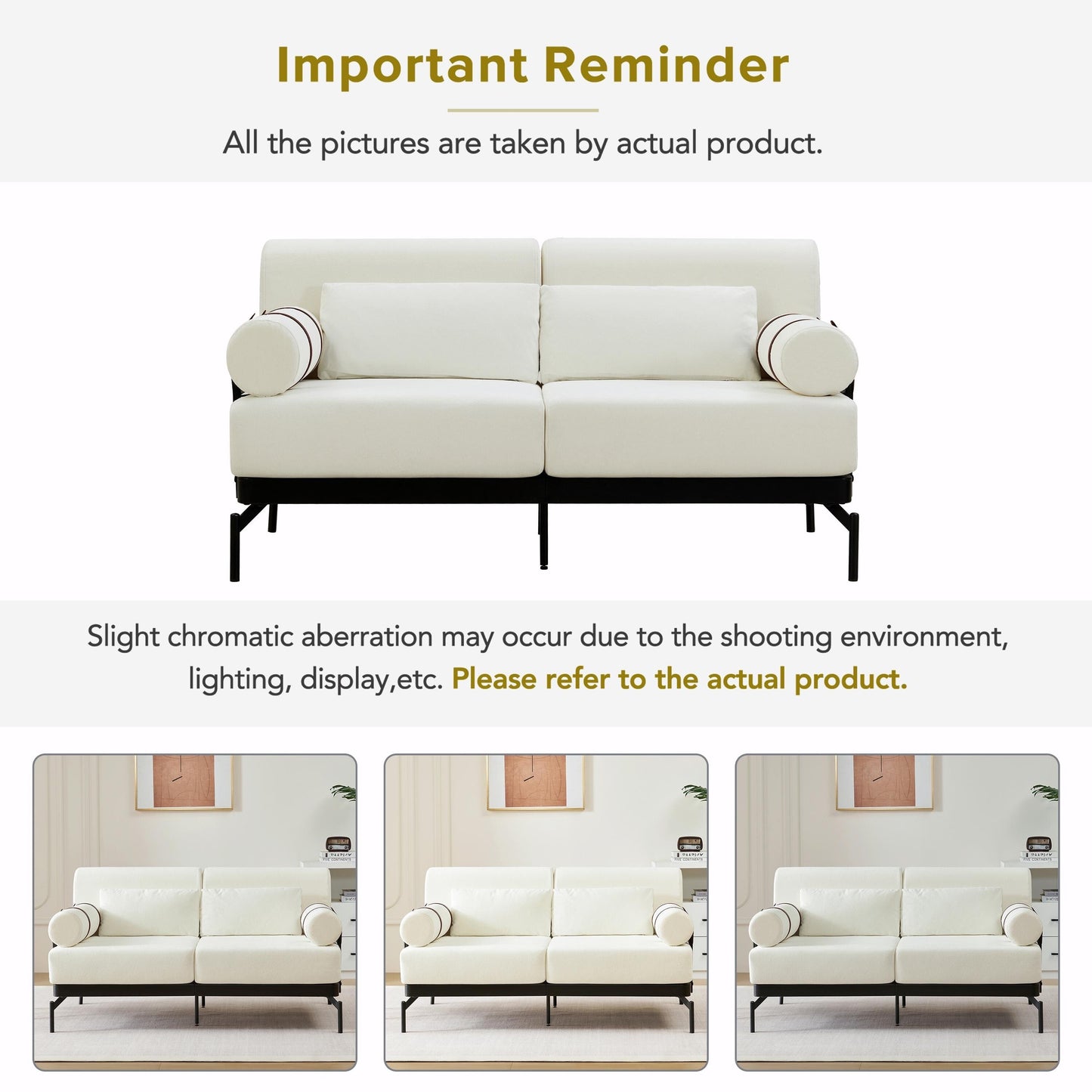 Modern Loveseat Sofa 59 Sofa Couch 2-Seater with Flexible USB Ports and Unique Cylindrical Armrests