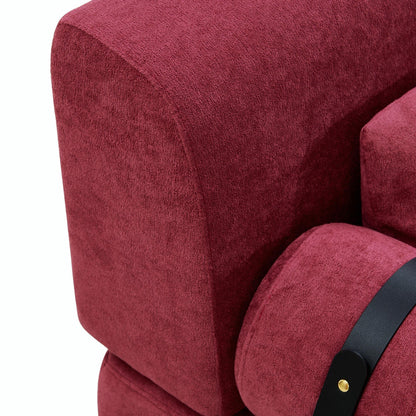 Modern Loveseat Sofa 59 Sofa Couch 2-Seater with Flexible USB Ports and Unique Cylindrical Armrests