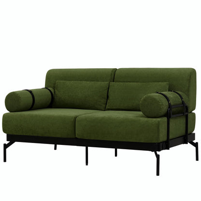 Modern Loveseat Sofa 59 Sofa Couch 2-Seater with Flexible USB Ports and Unique Cylindrical Armrests