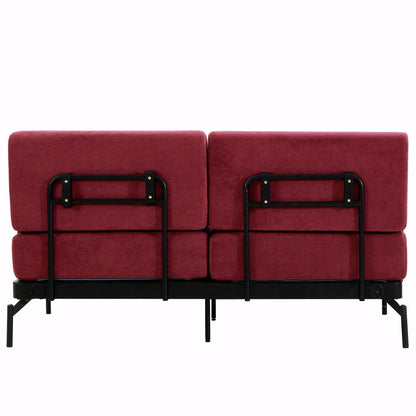 Modern Loveseat Sofa 59 Sofa Couch 2-Seater with Flexible USB Ports and Unique Cylindrical Armrests