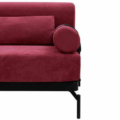 Modern Loveseat Sofa 59 Sofa Couch 2-Seater with Flexible USB Ports and Unique Cylindrical Armrests
