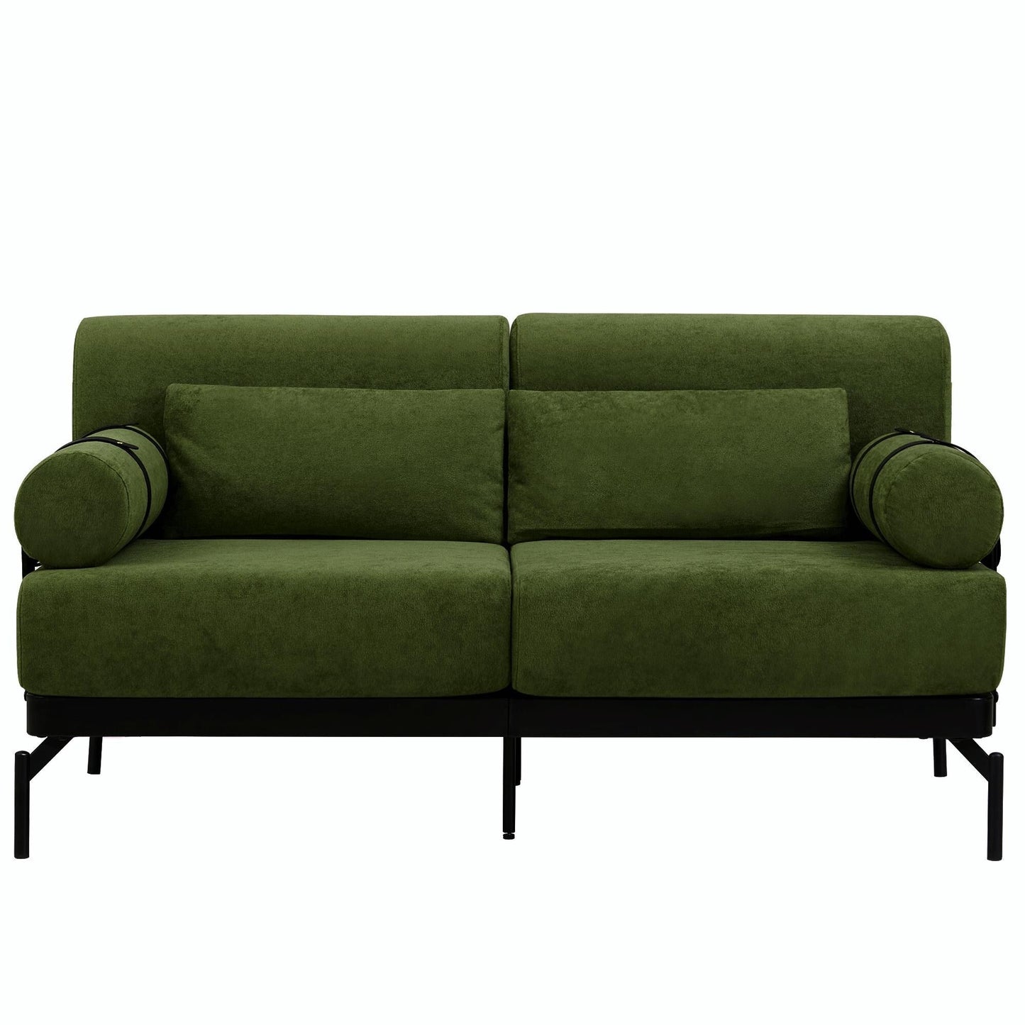 Modern Loveseat Sofa 59 Sofa Couch 2-Seater with Flexible USB Ports and Unique Cylindrical Armrests