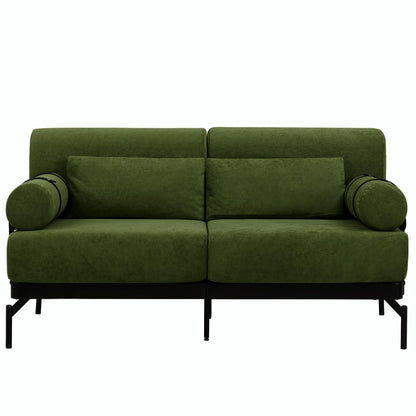 Modern Loveseat Sofa 59 Sofa Couch 2-Seater with Flexible USB Ports and Unique Cylindrical Armrests