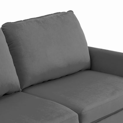 Modern Loveseat Velvet Wood Legs Sofa