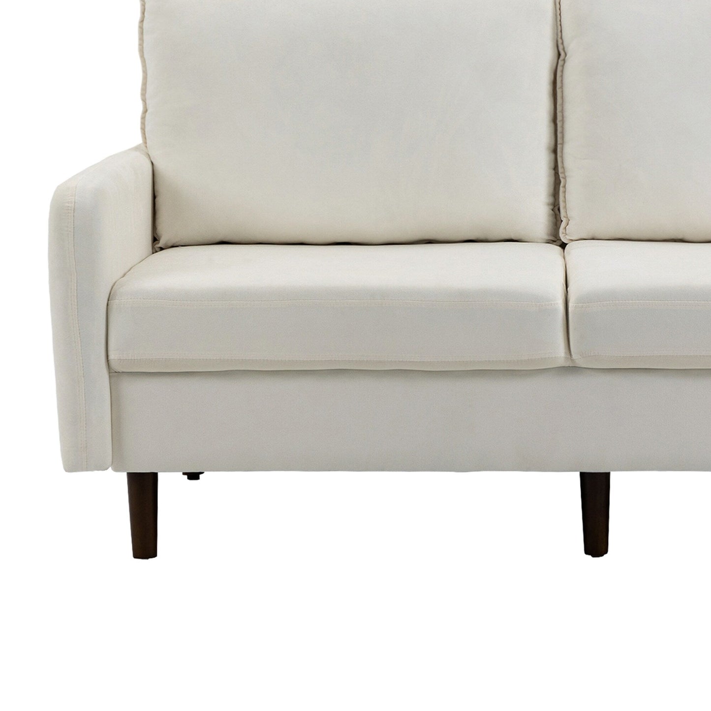 Modern Loveseat Velvet Wood Legs Sofa