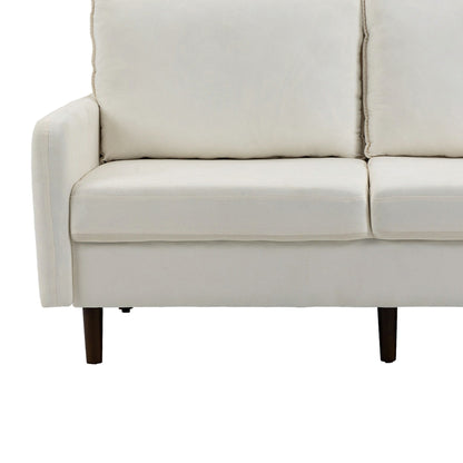 Modern Loveseat Velvet Wood Legs Sofa
