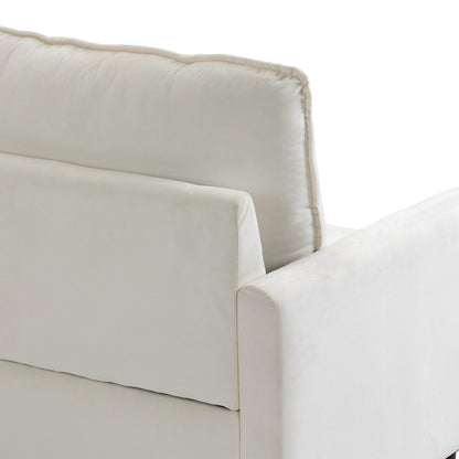 Modern Loveseat Velvet Wood Legs Sofa