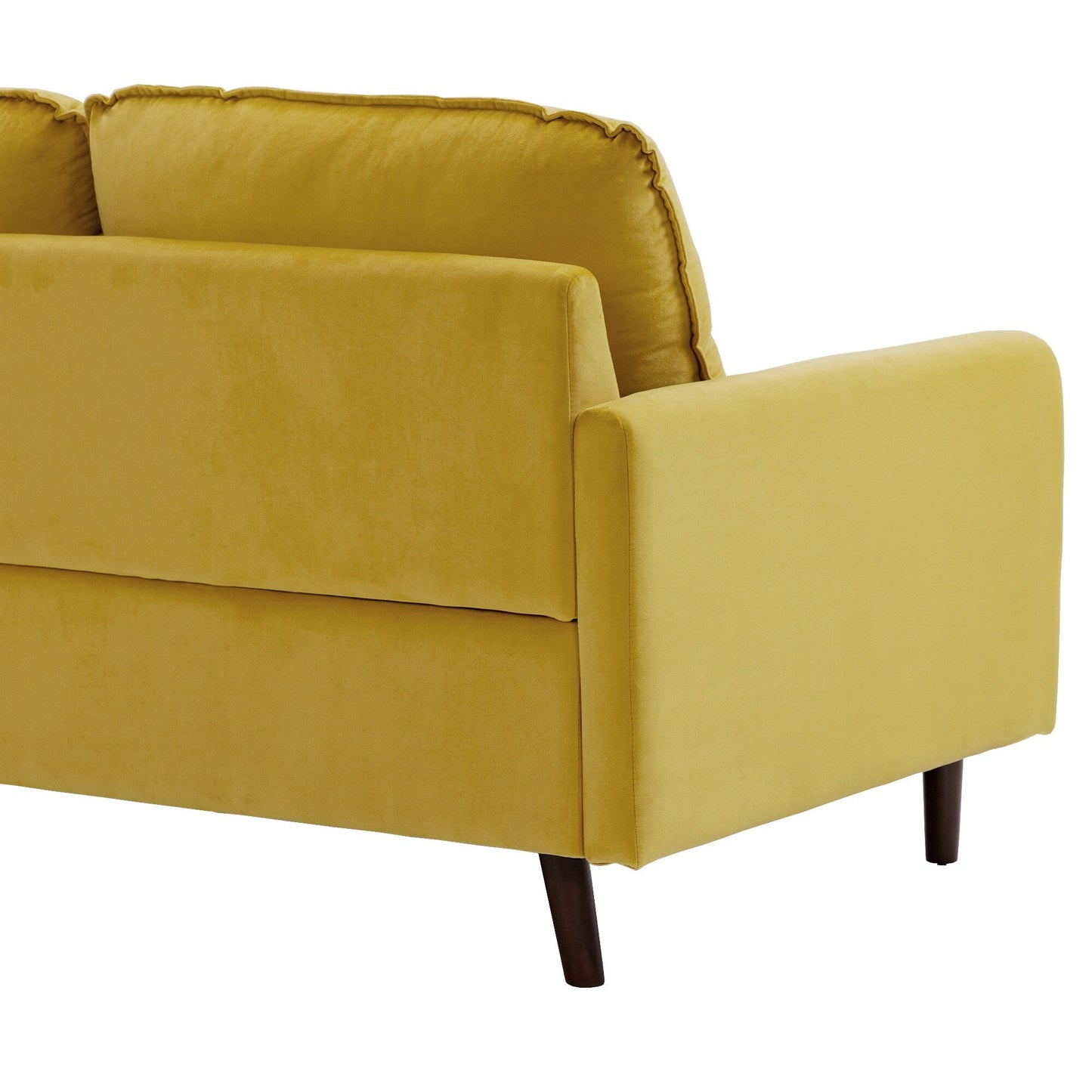 Modern Loveseat Velvet Wood Legs Sofa