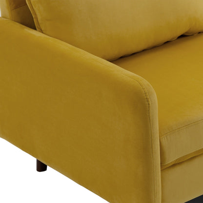 Modern Loveseat Velvet Wood Legs Sofa