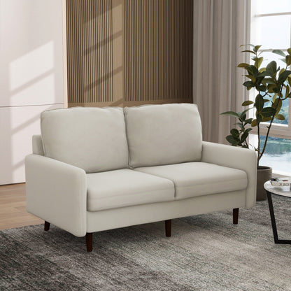 Modern Loveseat Velvet Wood Legs Sofa