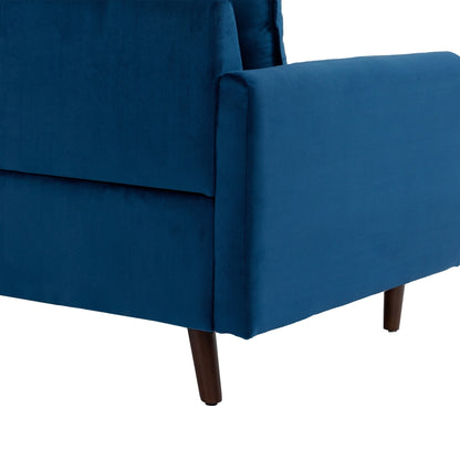 Modern Loveseat Velvet Wood Legs Sofa