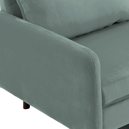 Modern Loveseat Velvet Wood Legs Sofa
