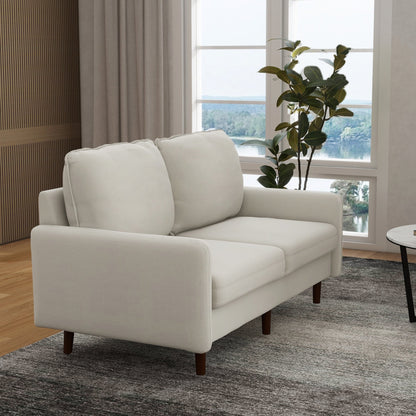 Modern Loveseat Velvet Wood Legs Sofa
