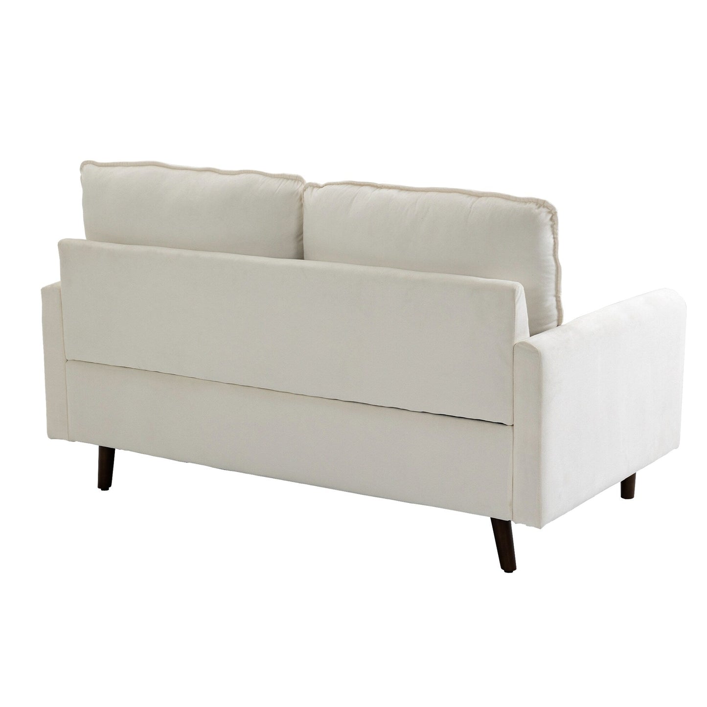 Modern Loveseat Velvet Wood Legs Sofa