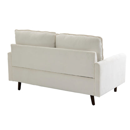 Modern Loveseat Velvet Wood Legs Sofa