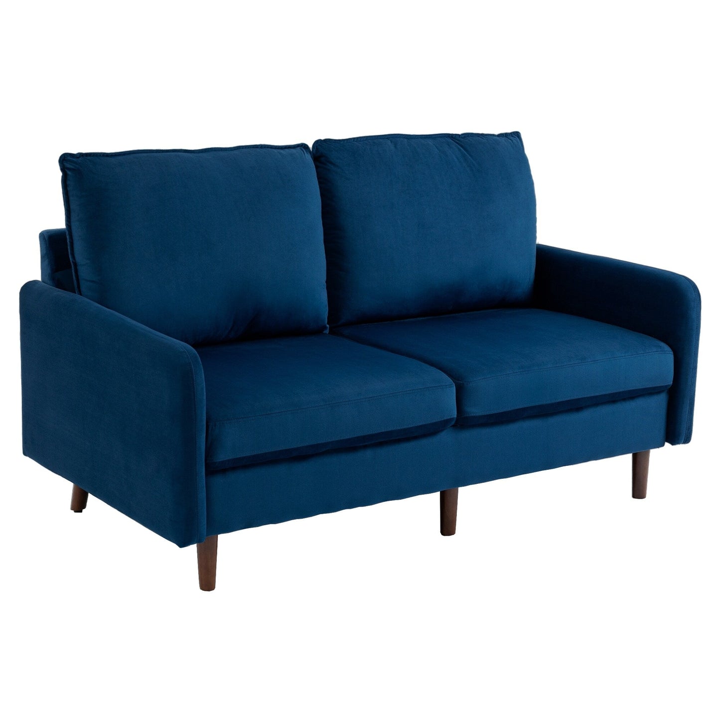Modern Loveseat Velvet Wood Legs Sofa