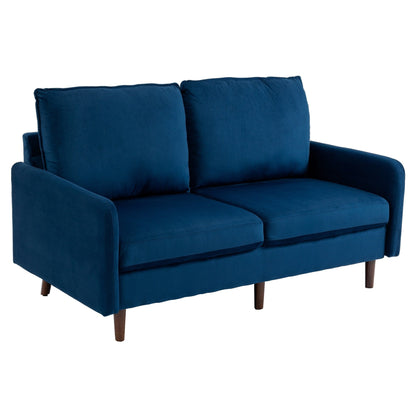 Modern Loveseat Velvet Wood Legs Sofa