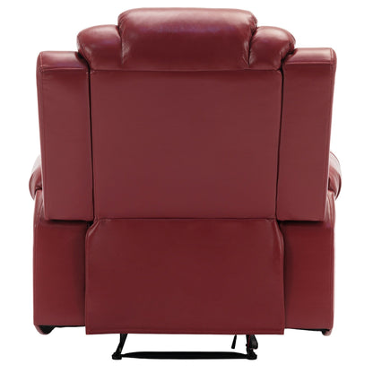 Modern Manual Home Theater Recliner Chair with LED Light Strip, Adjustable Backrest and Footrest for Living Room or Bedroom