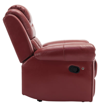 Modern Manual Home Theater Recliner Chair with LED Light Strip, Adjustable Backrest and Footrest for Living Room or Bedroom