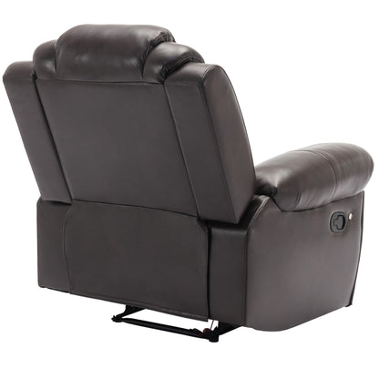 Modern Manual Home Theater Recliner Chair with LED Light Strip, Adjustable Backrest and Footrest for Living Room or Bedroom