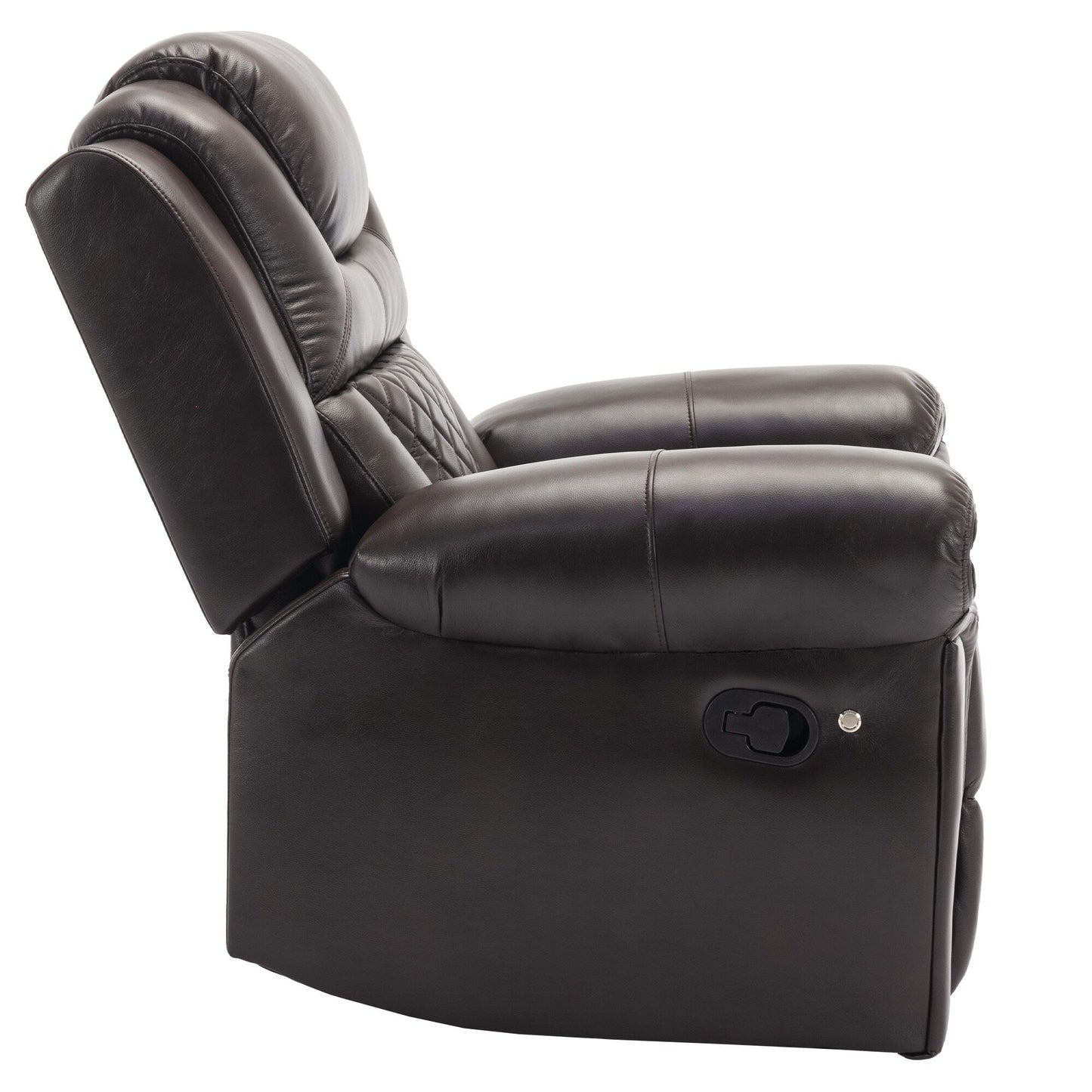 Modern Manual Home Theater Recliner Chair with LED Light Strip, Adjustable Backrest and Footrest for Living Room or Bedroom