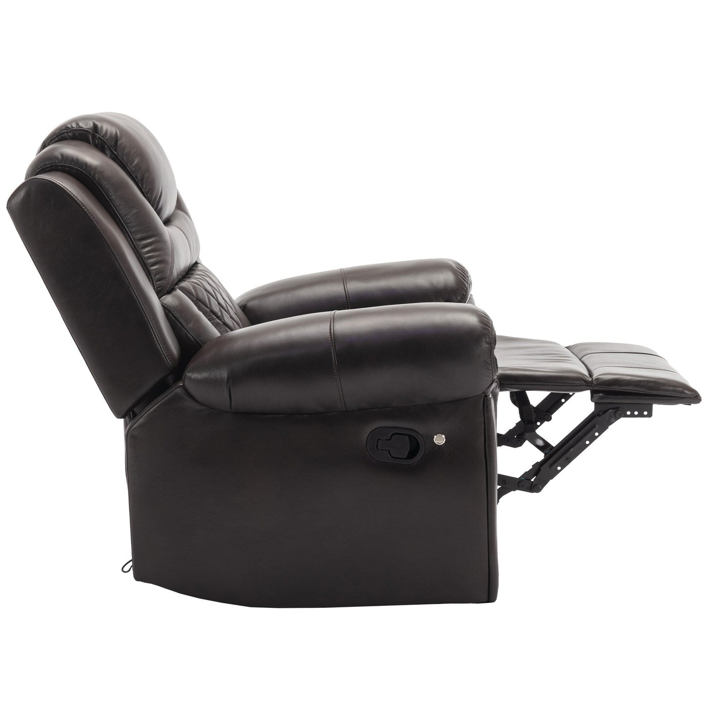 Modern Manual Home Theater Recliner Chair with LED Light Strip, Adjustable Backrest and Footrest for Living Room or Bedroom