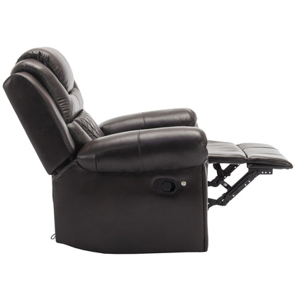 Modern Manual Home Theater Recliner Chair with LED Light Strip, Adjustable Backrest and Footrest for Living Room or Bedroom