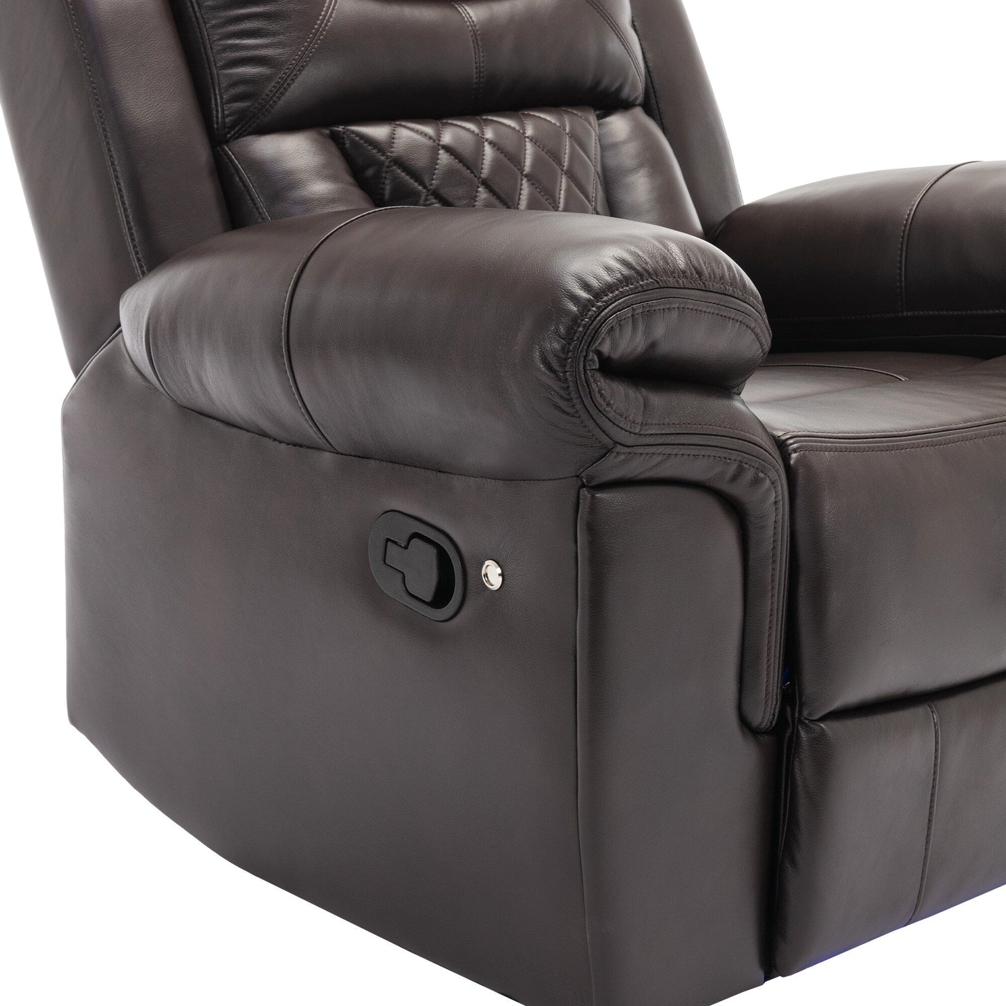 Modern Manual Home Theater Recliner Chair with LED Light Strip, Adjustable Backrest and Footrest for Living Room or Bedroom