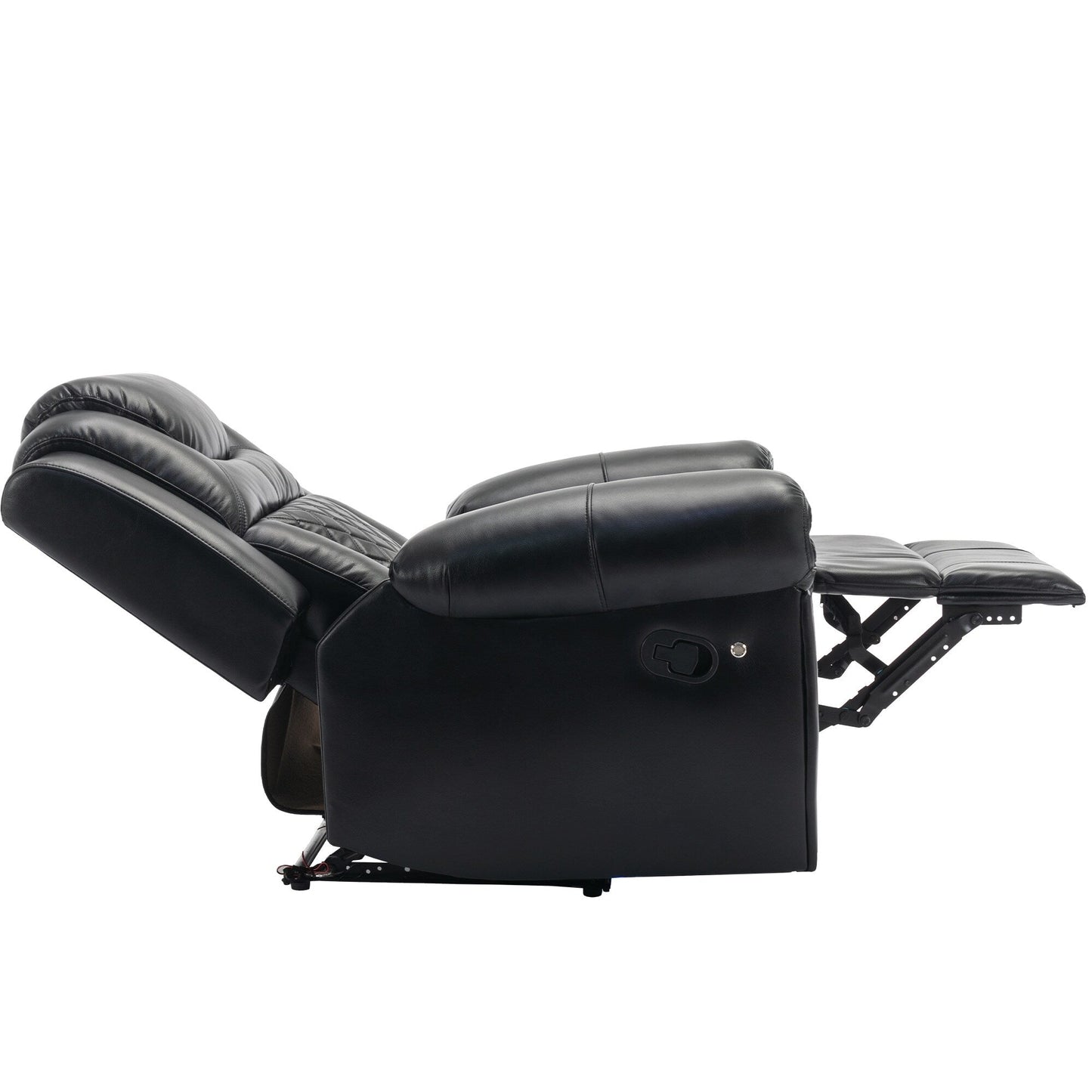 Modern Manual Home Theater Recliner Chair with LED Light Strip, Adjustable Backrest and Footrest for Living Room or Bedroom