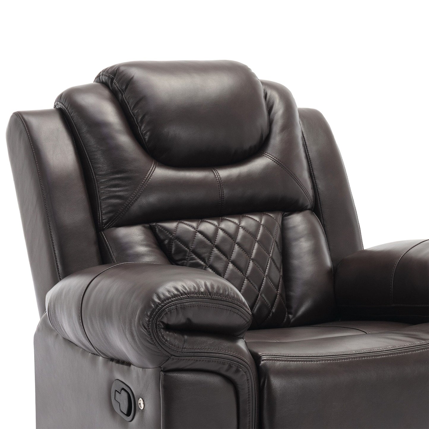 Modern Manual Home Theater Recliner Chair with LED Light Strip, Adjustable Backrest and Footrest for Living Room or Bedroom