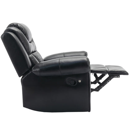 Modern Manual Home Theater Recliner Chair with LED Light Strip, Adjustable Backrest and Footrest for Living Room or Bedroom