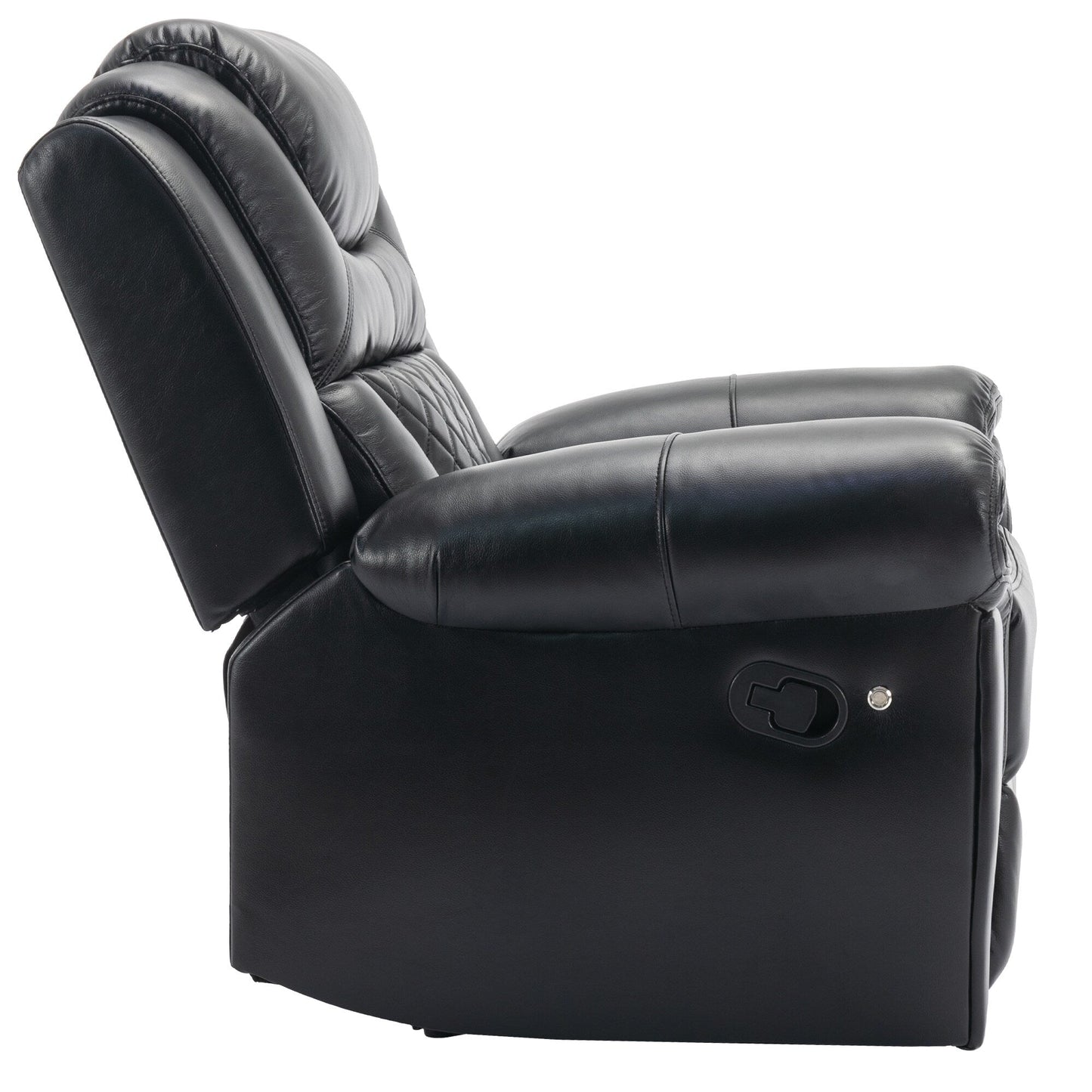 Modern Manual Home Theater Recliner Chair with LED Light Strip, Adjustable Backrest and Footrest for Living Room or Bedroom
