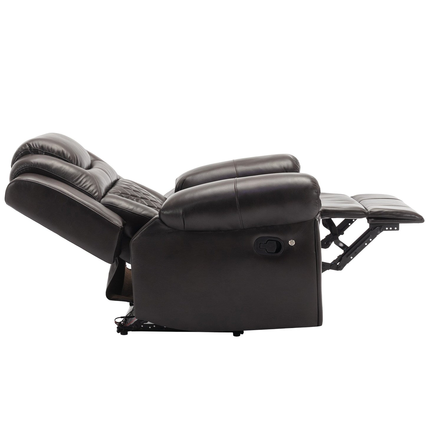 Modern Manual Home Theater Recliner Chair with LED Light Strip, Adjustable Backrest and Footrest for Living Room or Bedroom