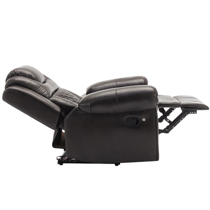 Modern Manual Home Theater Recliner Chair with LED Light Strip, Adjustable Backrest and Footrest for Living Room or Bedroom