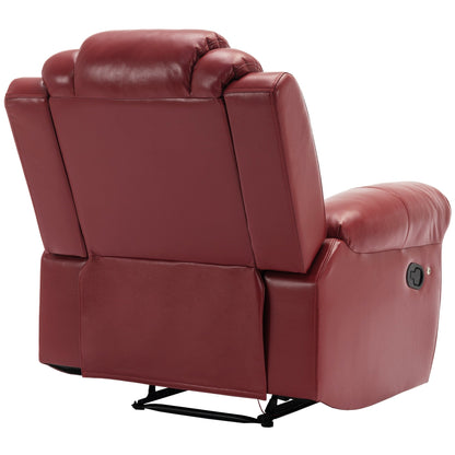 Modern Manual Home Theater Recliner Chair with LED Light Strip, Adjustable Backrest and Footrest for Living Room or Bedroom