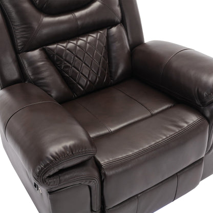 Modern Manual Home Theater Recliner Chair with LED Light Strip, Adjustable Backrest and Footrest for Living Room or Bedroom