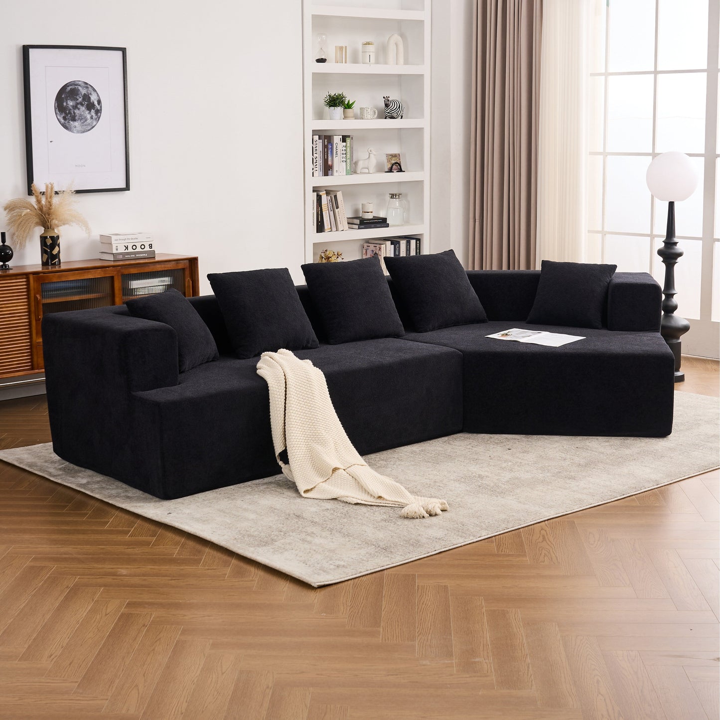 Modern Memory Foam Couch Sofa with Chenille Fabric Upholstered