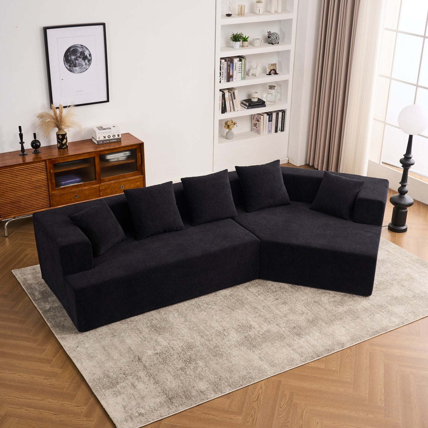 Modern Memory Foam Couch Sofa with Chenille Fabric Upholstered
