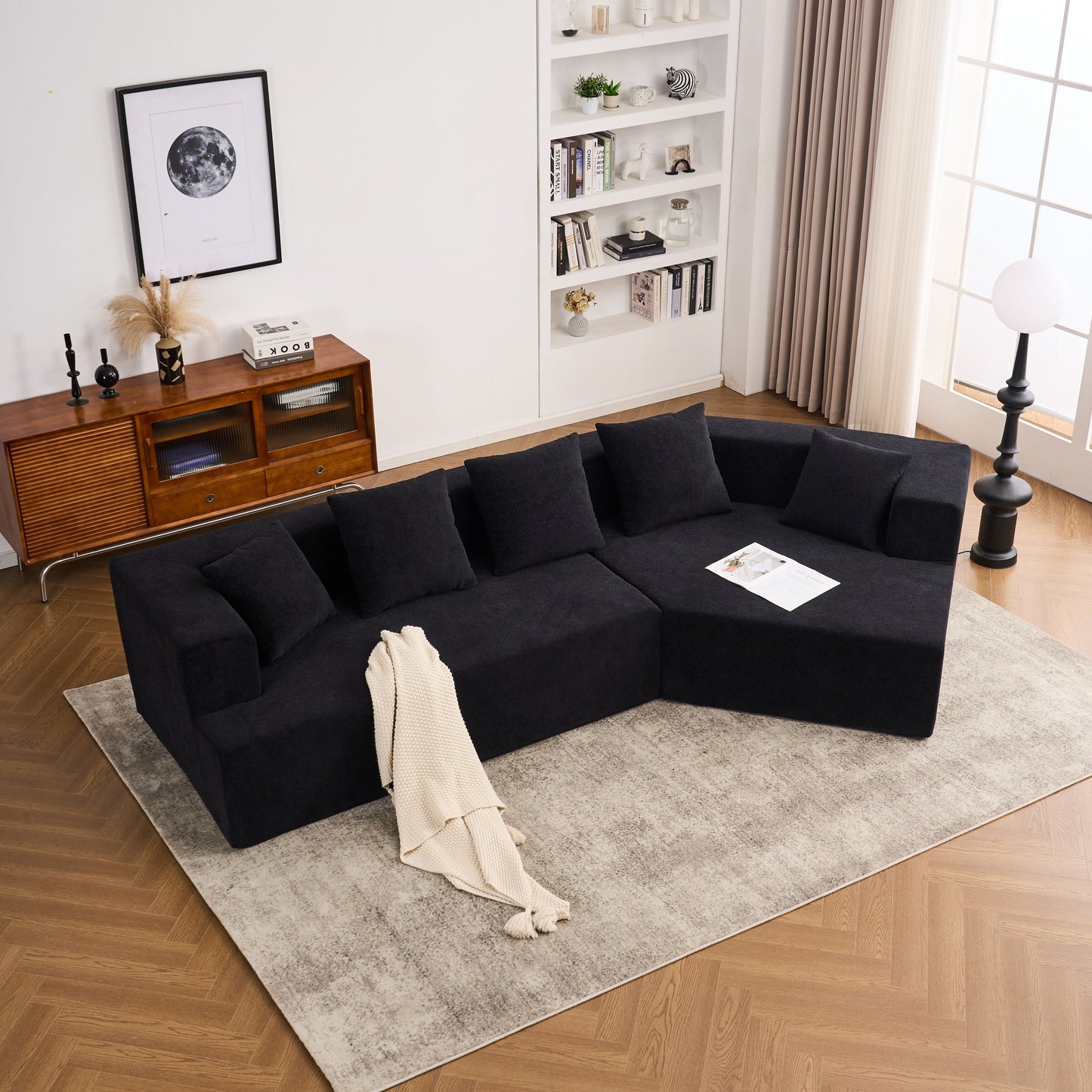 Modern Memory Foam Couch Sofa with Chenille Fabric Upholstered