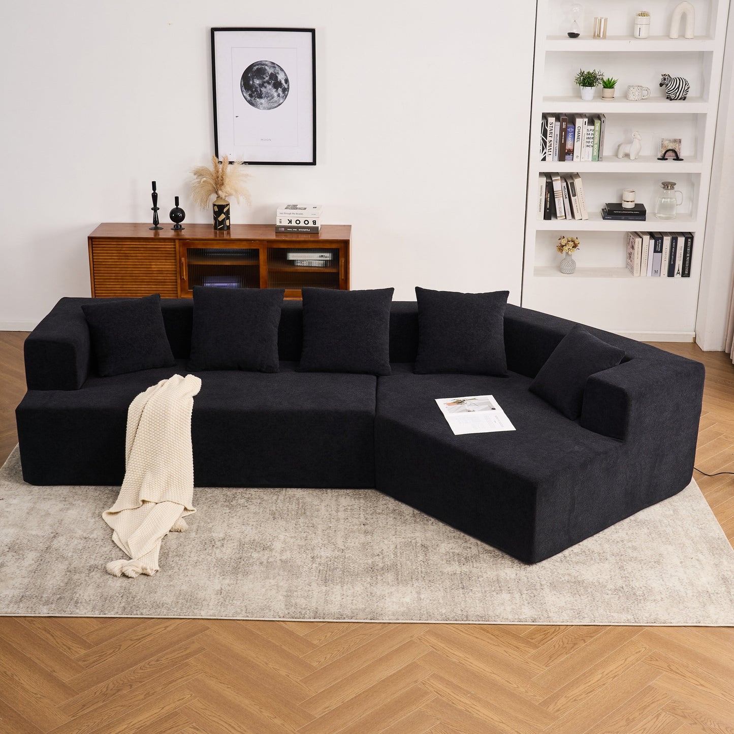 Modern Memory Foam Couch Sofa with Chenille Fabric Upholstered